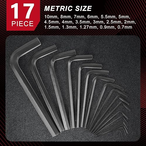 Hex Allen Key Set, 30 Pieces Imperial Metric Allen Keys 0.7-10 Mm