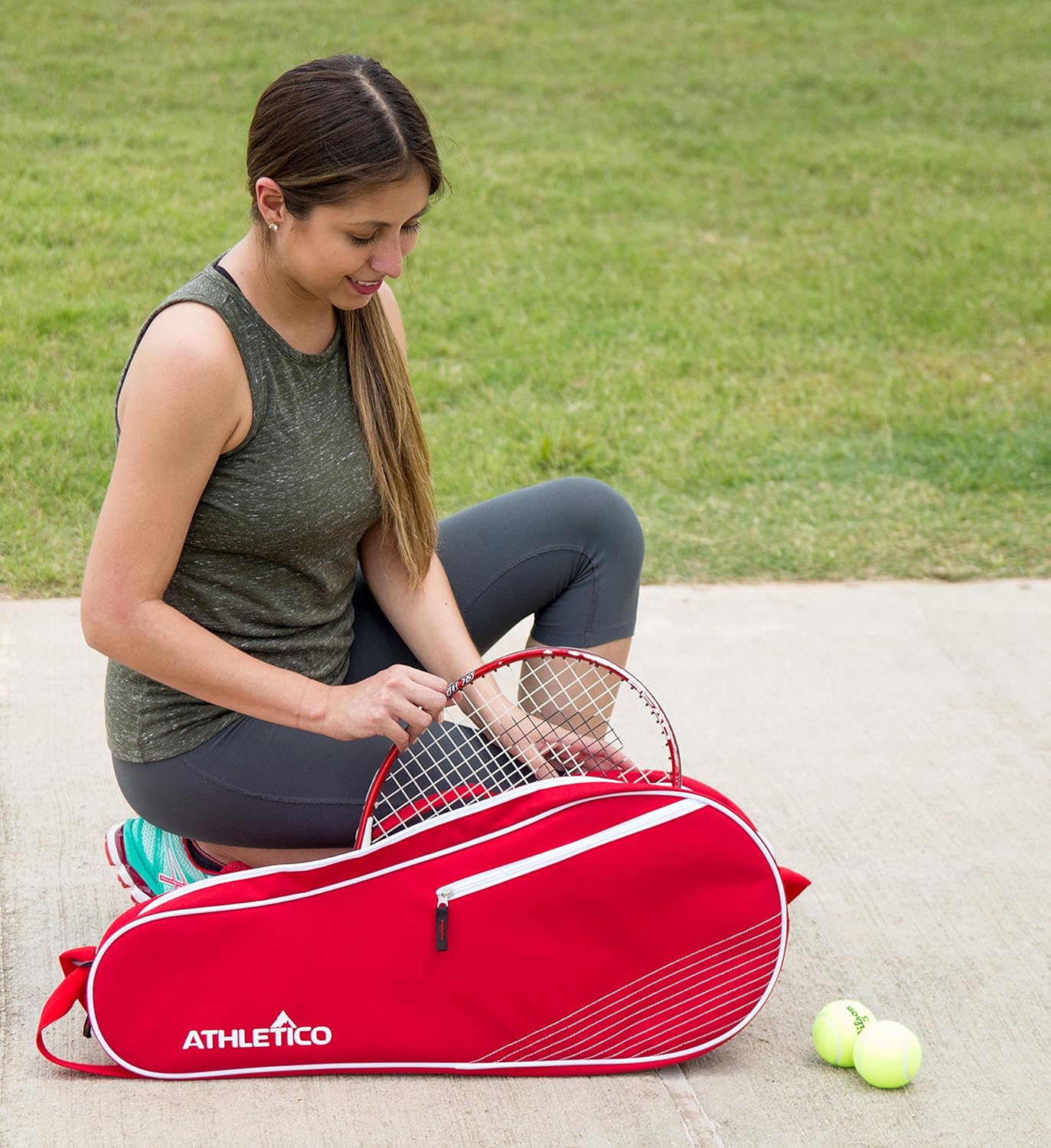 Athletico 3 Racquet Tennis Bag | Padded to Protect Rackets & Lightweight | Professional or Beginner Tennis Players | Unisex Design for Men, Women, Youth and Adults (Red) : Sports & Outdoors