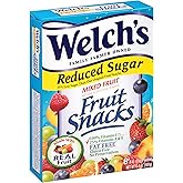 Welchs Reduced Sugar Mixed Fruit Snacks 8 Pouches (2 Pack - 16 Pouches Total)