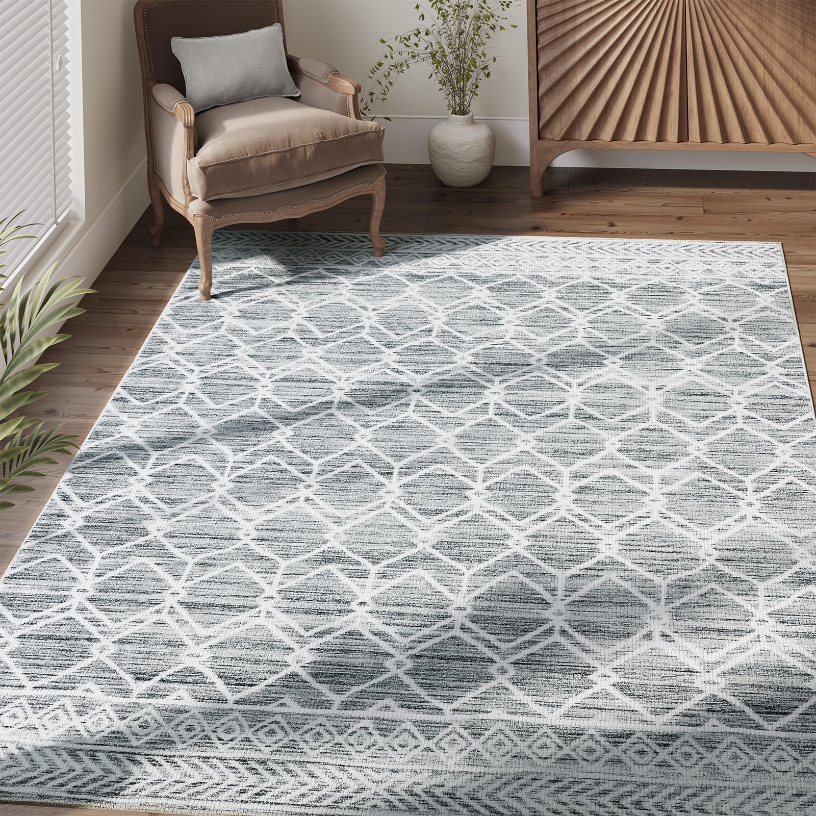 jinchan 3x5 Area Rugs for Entryway - Machine Washable Modern Rug ...