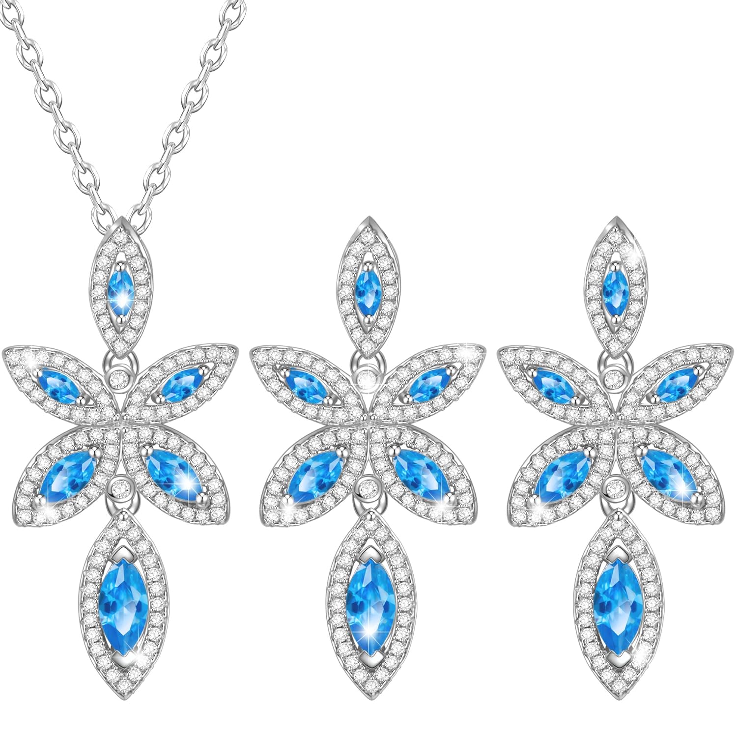 MARENJA Regalo San Valentín Juego de Joyas Mujer de Moda Collar Colgante