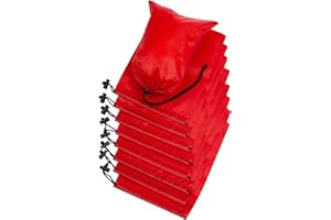 PALTERWEAR Drawstring Bag - Nylon Cinch and Ditty Stuff Pouch with Toggle (6 x 8-12 pack, Red)