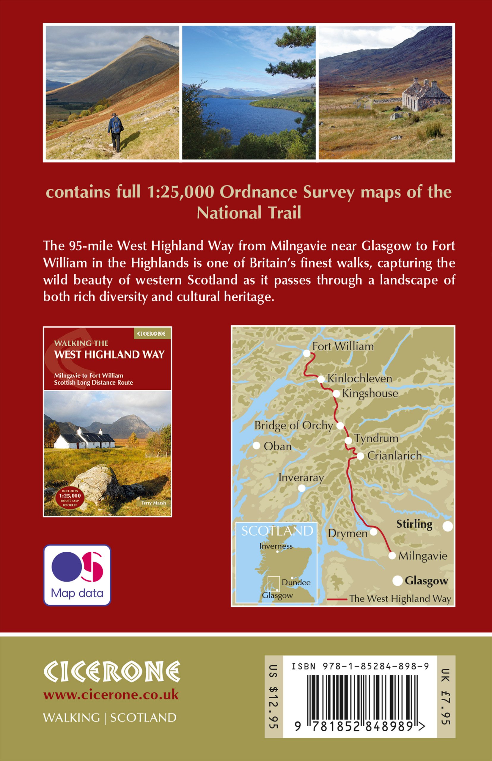 West Highland Way Map Os Amazon - West Highland Way Map Booklet: 1:25,000 Os Route Mapping:  Terry-Marsh: 9781852848989: Books