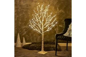 Birchlitland LED Birch Tree 4FT 200L Warm White Fairy Lights, Lighted Trees for Indoor Outdoor Home Thanksgiving Christmas Holiday Decoration