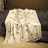 Trade Star Handloomed Ethnic Throw Blanket 100% Cotton Throw Blanket with Tassels Decorative Handmade Soft Luxurious Throw Vintage Designer for Home Decor (50x70 Inches, Pattern 3)