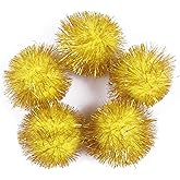 YYCRAFT Glitter Pom Pom Ballen voor Kittens Kat Toy, DIY Craft (Wit
