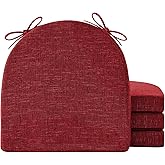 IPYNBAP Chair Cushions for Dining Chairs with Ties and Removable Cover, Dining Kitchen Chair Pads with Non-Slip Bottom, High-Resilience Indoor Seat Cushions, 16'' x 16'' x 2'', Set of 4, Red