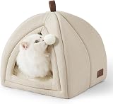 Bedsure Cat Cave Bed Igloo with Removable Washable Cushion Beige 40x40x40cm
