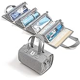 4kits Hanging Roll-Up Makeup Bag/Toiletry Kit/Travel Organizer for Women - 4 Removable Storage Bags - Organize Make Up, Cosmetics, First Aid, Medicine, Personal Care, Bathroom, Palette/Brush Holder