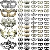 Sratte 60 Pcs Halloween Masquerade Mask Bulk Vintage Antique Masks Adults Party Venetian Masks for Carnival Party Cosplay