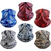 6 Pack Neck Gaiter Elastic Balaclavas Face Mask Versatile Bandana for Men Women