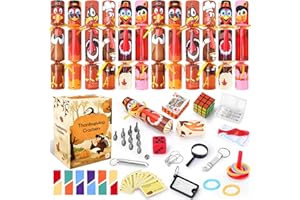 KIDDELO 12 Pack Thanksgiving No Snap Party Table Favor Decorations Thanksgiving Poppers Crackers with Turkey Design, with Party Hat, Joke & Surprise Inside, for Thanksgiving Seasonal Holiday Dinner Traditions