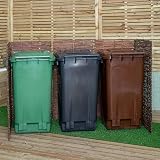 Samuel ALEXANDER 1.16m x 1.83m Triple Garden Willow Wheelie Bin Screen view 2