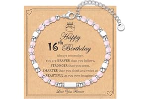 IKIATY 6-21 Years Old Girls Birthday Gifts, Tiny Beaded Bracelets Gifts for Daughter Granddaughter Niece Friends with Happy 6th-21st Birthday Card