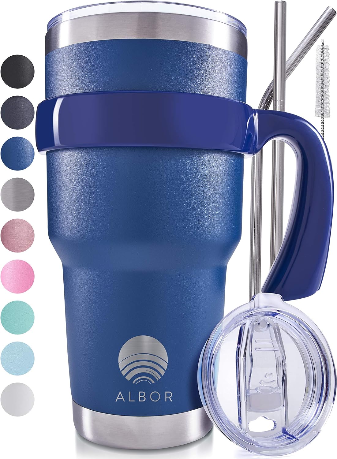 ALBOR Triple Insulated Stainless Steel Tumbler 30 Oz Navy