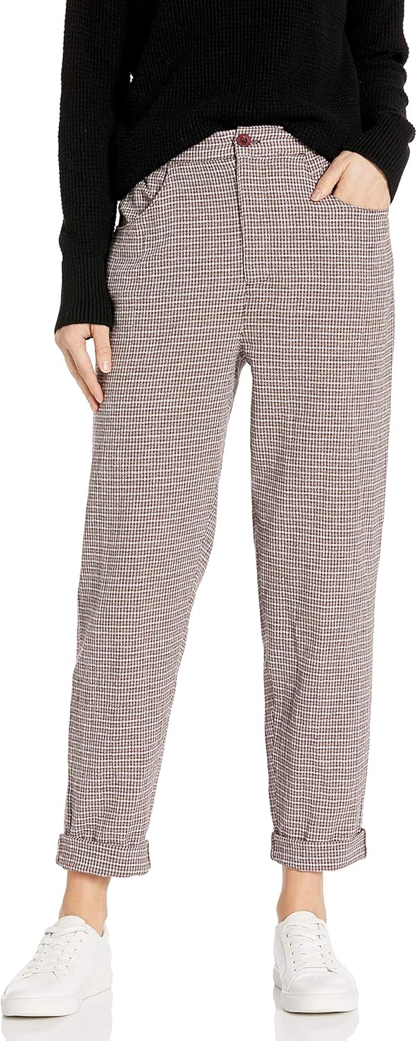plaid high rise pants