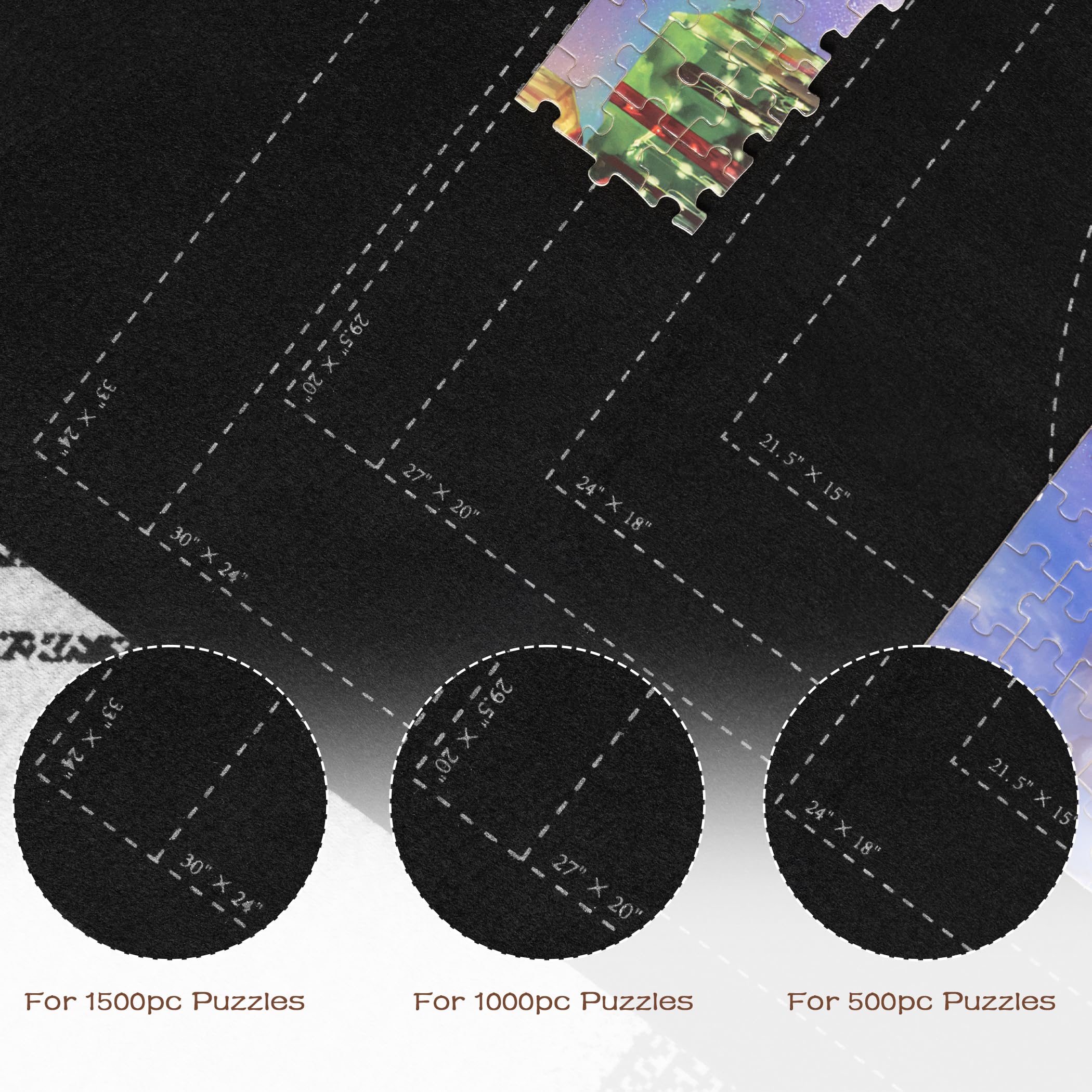 Lavievert 1500 Piece Jigsaw Puzzle Mat Roll Up with Unique Auxiliary Line Design, Portable Puzzle Board for Adults, Non-Slip Puzzle Keeper Storage Saver for Up to 1500 Piece Puzzles