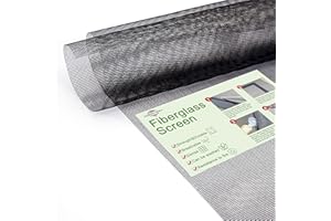 Window Screen Mesh, Loboo Idea Fiberglass Screen Replacement Mesh Black, Warehouse Fiberglass Window and Door Screen Mesh for Patio and Windows (Black, 120x100cm (47.24x39.37 Inches))