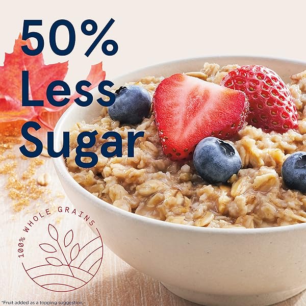 QUAKER LOWER SUGAR INSTANT OATMEAL, MAPLE BROWN SUGAR, 1.19OZ PACKETS, 8 COUNT (PACK OF 1)
