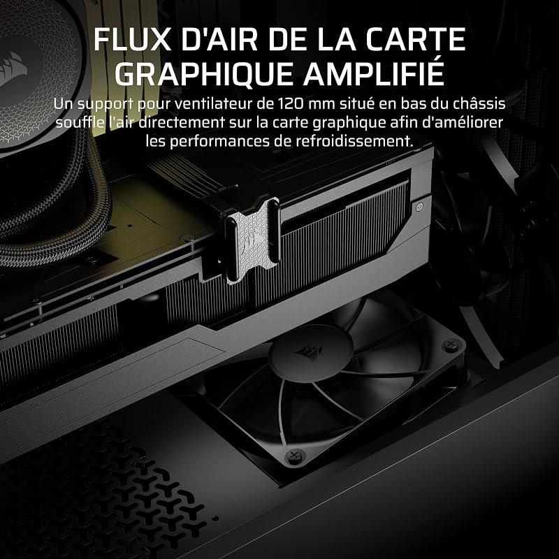 3200D RS Boîtier PC Moyen Tour, 3 Ventilateurs RS120 Inclus – Noir