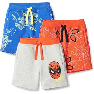 Amazon Essentials Boys and Toddlers' French Terry Knit Shorts, Pack of 3