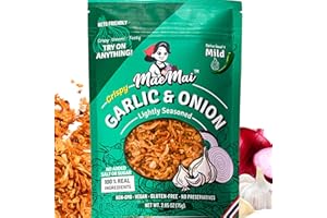 MaeMai Chili Crisp (MILD Spice) - Premium Onion & Garlic Flakes - Crispy All-Purpose Seasoning, Topper | Keto, vegan, gluten-free. Crunchy condiment for ramen add ons, rice seasoning, salads | 3.17 oz (90g)