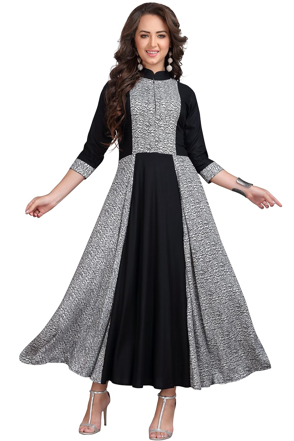 mt women's rayon party wear long kurti (ma-2043)