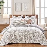 Levtex Home Ophelia Blush Reversible Full/Queen Quilt Set (88x92in) and 2 Pillow Shams (26x20in) - Bedding - Blush, Grey - Rayon Full/Queen Size Quilt Bedding Set - Lightweight, Soft, Pre-Washed