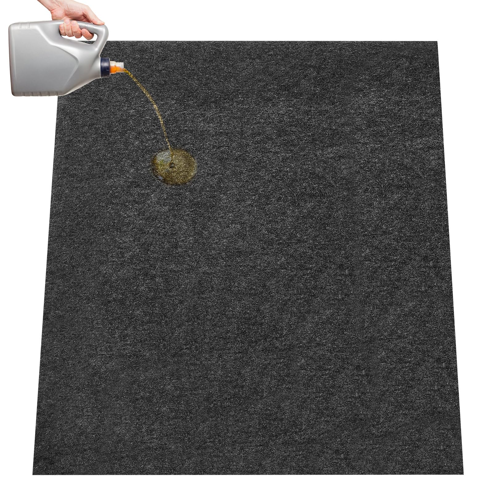 Photo 1 of Datanly 1 Pcs Garage Floor Mat 29 x 36 Inch Oil Spill Mat Oil Absorbent Pads Reusable, Washable, Waterproof Backing Contains Liquids, Protects Garage Floor or Driveway Surface, Black
