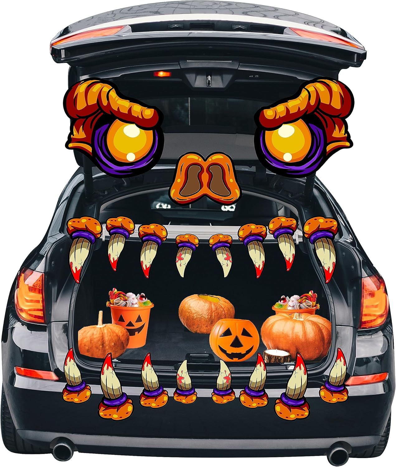 Garage Door Decorations - TYHJOY Halloween Trunk or Treat Car Decorations Kit, Monster Halloween Car Outdoor Decor for Car SUV Garage Door Entryway Archway Halloween Party Decorations
