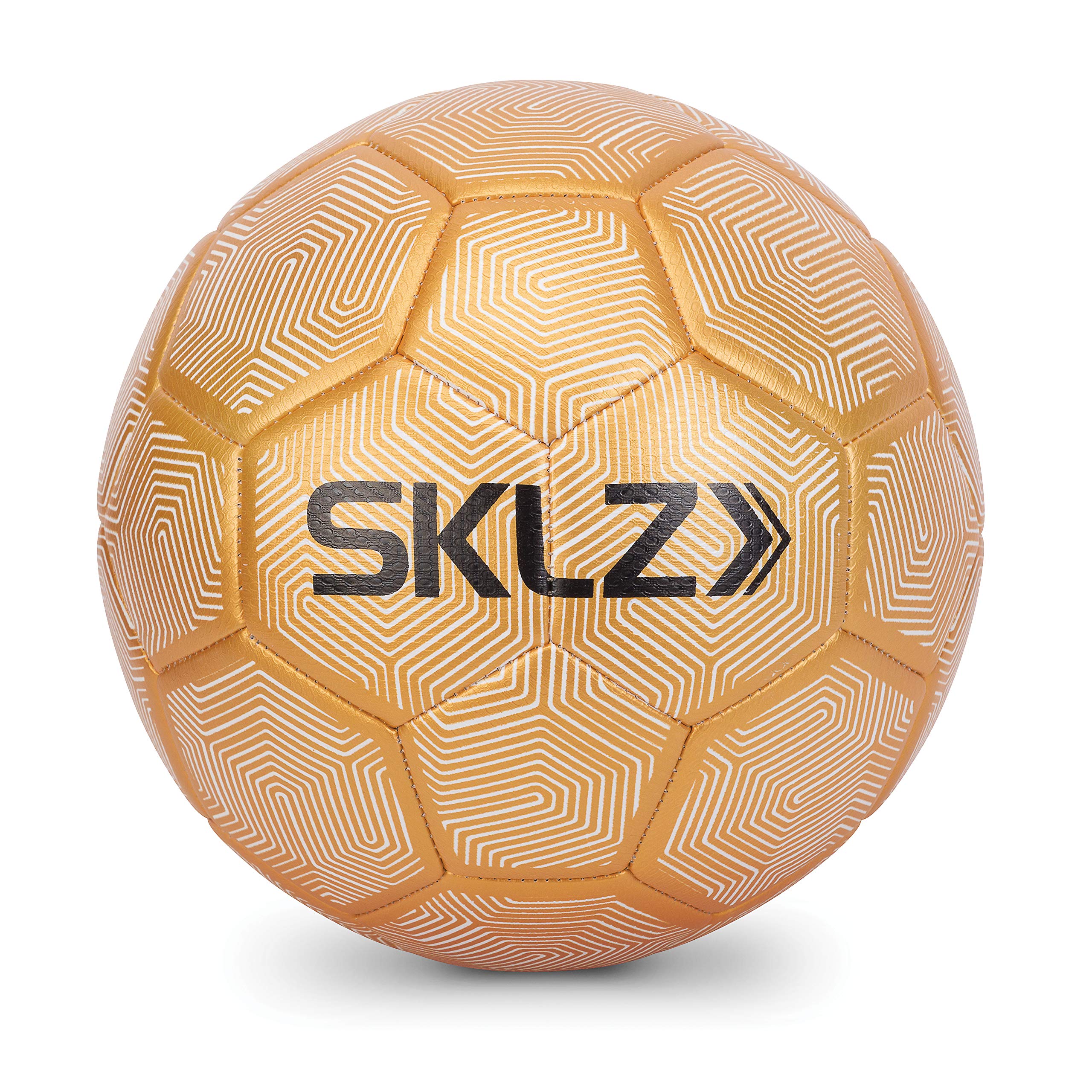SKLZ Golden Touch Weighted Training Ball, Kids Football Training Equipment, White/Black/Green, Size 3