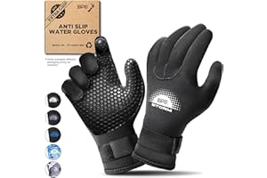 BPS Neoprene Gloves 3mm 5mm Five Finger - for Wetsuit Scuba Diving Gloves Snorkeling Kayaking Surfing Sailing Fishing Canoe Winter Any Water Sports Men Women