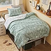 Joiedomi Twin Comforter Set, Sage Green 2 Pieces Floral Twin Bedding Set for School Girls Bed with 1 Soft Reversible Botanical Comforter and 1 Pillow Sham, Bed in a Bag for All Seasons