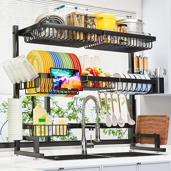 ADBIU OVER THE SINK DISH DRYING RACK (EXPANDABLE...