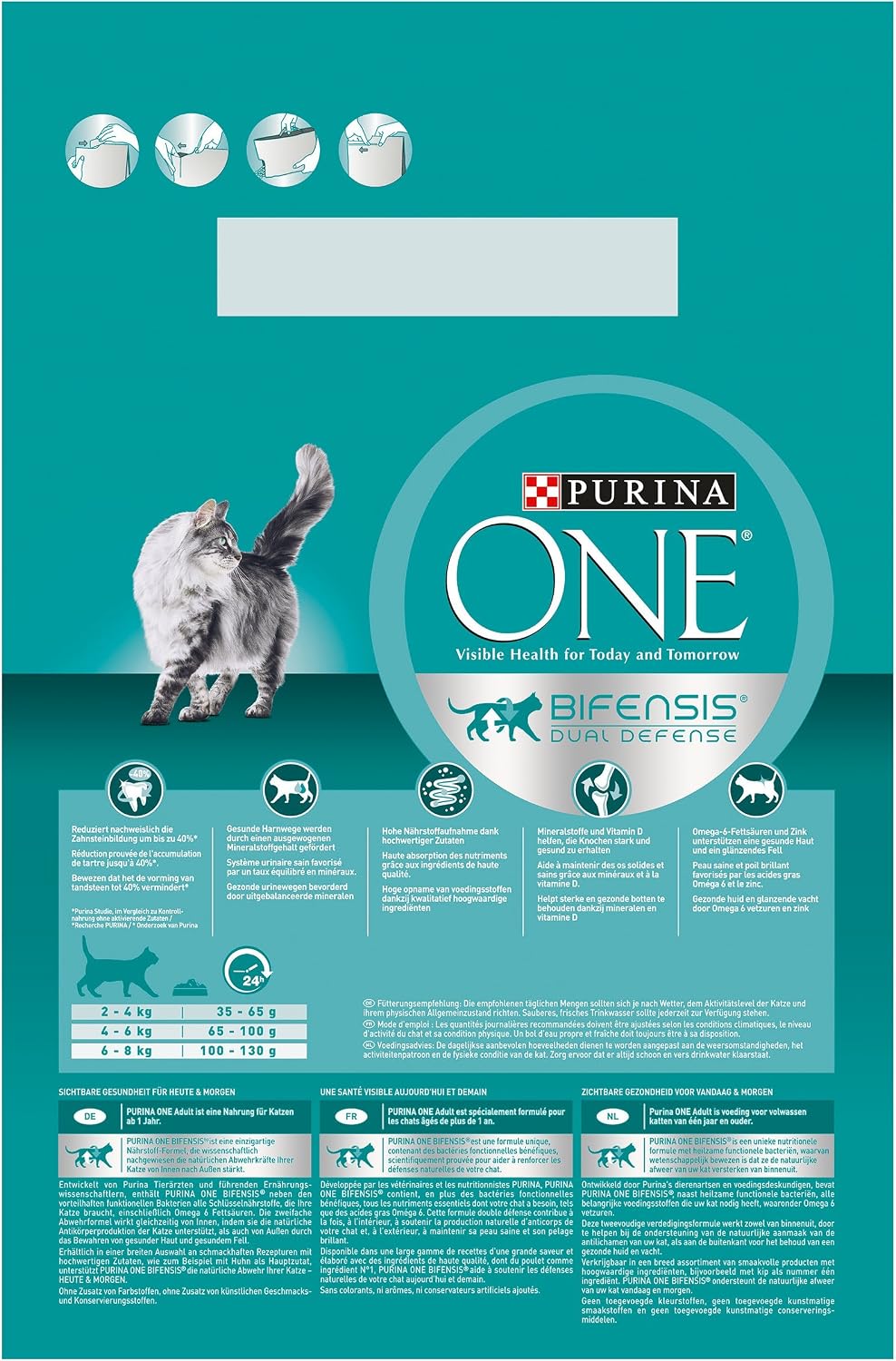 PURINA ONE BIFENSIS Adult Dry Cat Food: Rich in Chicken, Strengthens Natural Defences, for Healthy Bones Skin - Image 3