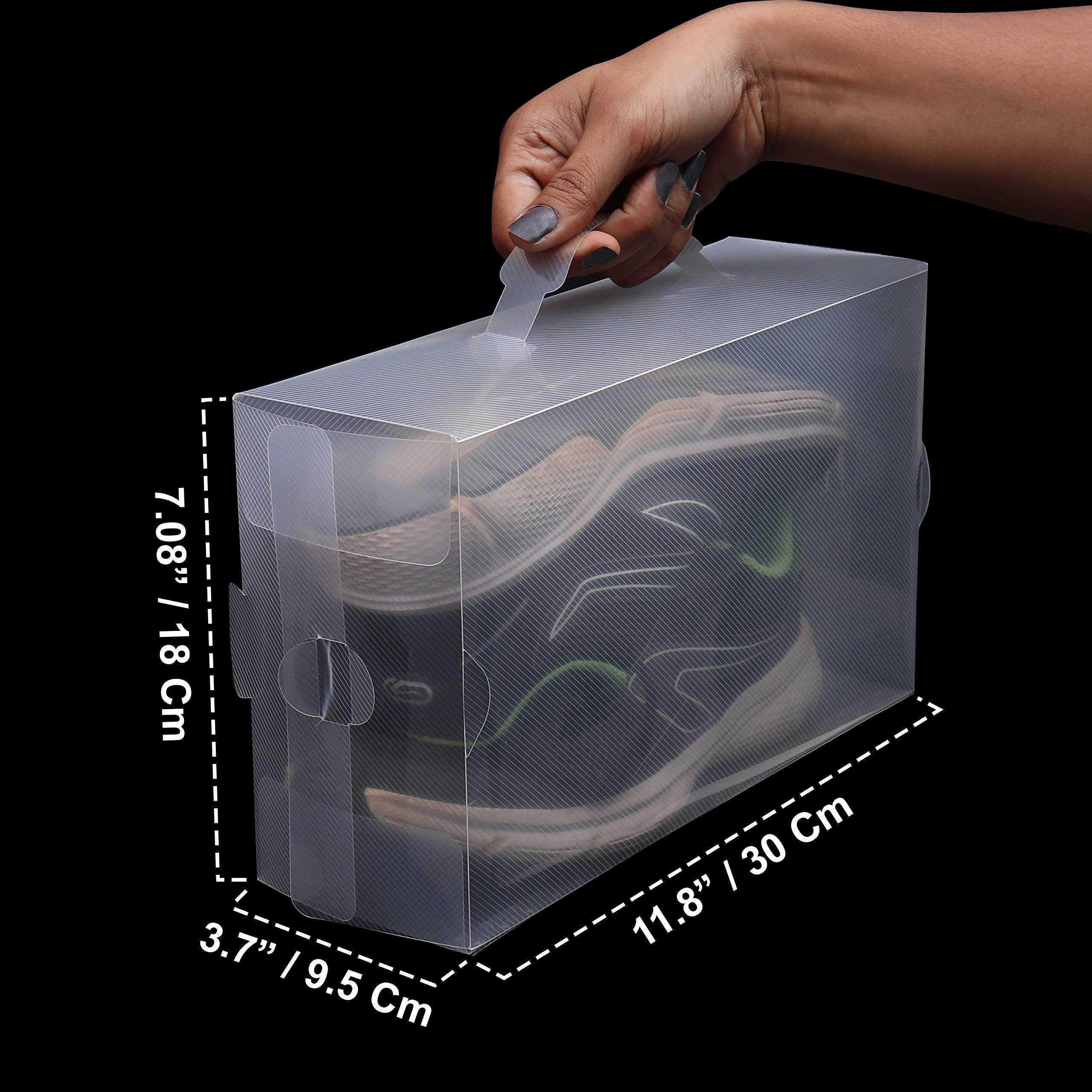 Kurtzy Shoe Storage Box 10 Pack Clear Corrugated Plastic Shoe Boxes