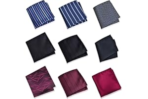 KARIDER 9 Pcs Handkerchiefs for Men, Soft Men's Handkerchiefs with Elegant Pattern in Assorted Color Fit Any Occasion