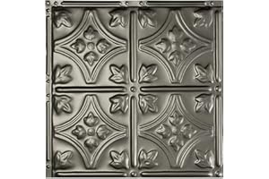 Great Lakes Tin Hamilton Argento Ceiling Tiles - Perfect for DIY and Home Renovation Projects - Easy to Install (12X12 Inch Sample)