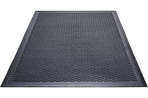 GUARDIAN FLOOR PROTECTION Guardian - MLL14030500 Clean Step Scraper Outdoor Floor Mat, Natural Rubber, 3'x5', Black, Ideal for any outside entryway, Scrapes Shoes Clean of Dirt and Grime