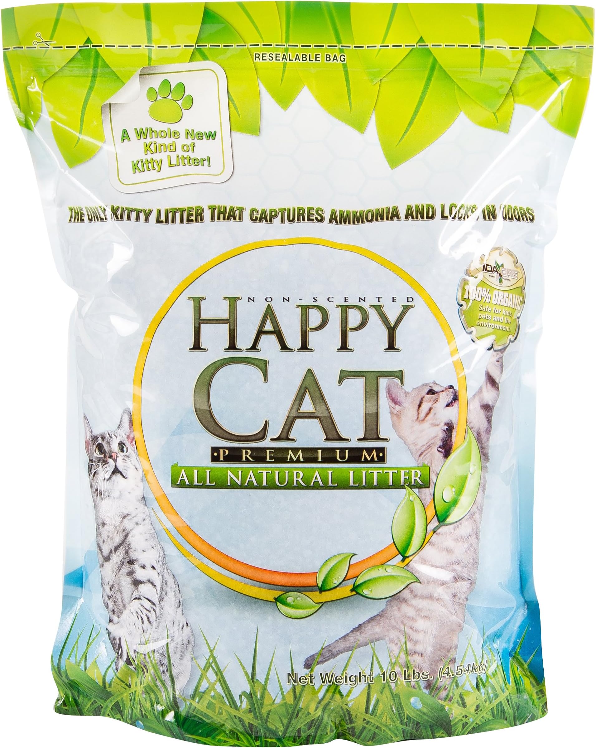 Pure Nature Pets 10lb Pouch, Happy Cat Kitty Litter, Natural kity Litter, Clay Alternative Litter, Organic cat Litter