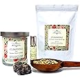 Cleansing Pure & Natural Ritual Kit 100% Natural & Non-Toxic for Purification, Bad Energy & Spiritual Cleansing with 1 Candle,a Roll-On Perfume & 3 Herbal Tea Bath Bags Pagan Hoodoo Conjure Wiccan