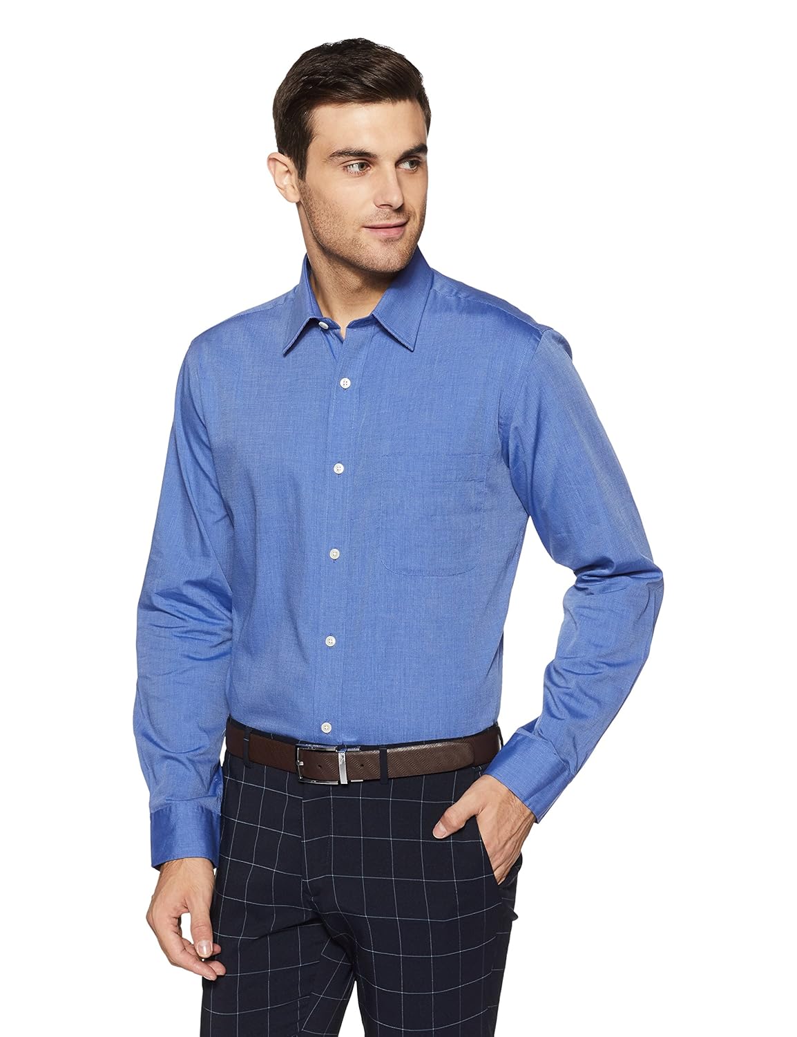 arrow men's solid regular fit business shirt