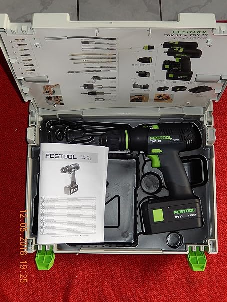 Festool Tdk12 Visseuse Sans Fil Professionnel Avec 1 Batterie Dans L Original Lot De Tapis Motif Ete Amazon Fr Bricolage