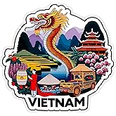 Vietnam Sticker 4 Inch City Travel Souvenir Destination - Waterproof Vinyl Decal for Laptop Water Bottle Car Tumbler - Durable Aesthetic Long-Lasting Stickers for Adults ID44990