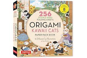 Origami Kawaii Cats Paper Pack Book: 256 Double-Sided Folding Sheets (Includes Instructions for 8 Models)