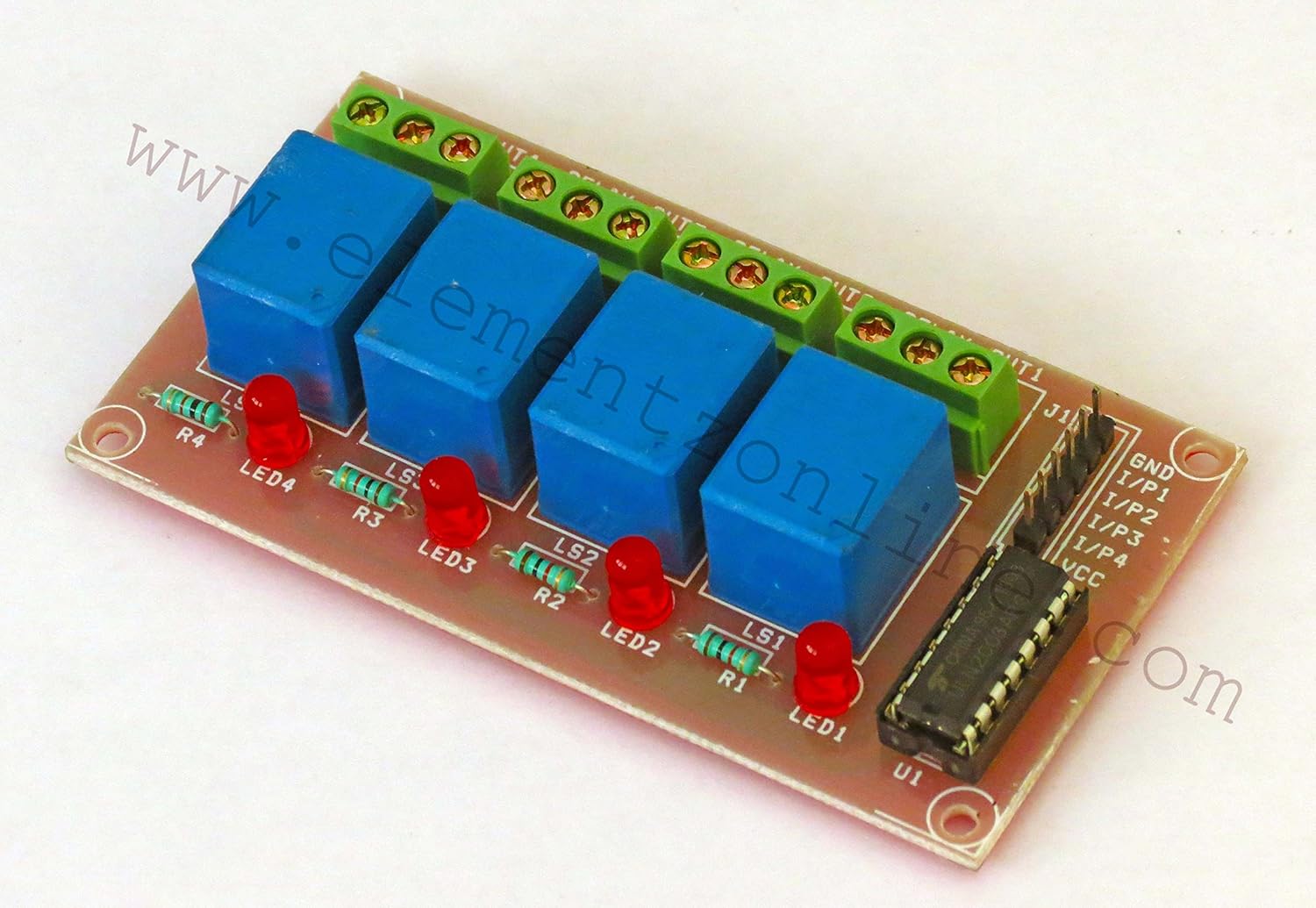 FOUR CHANNEL 4 CH 12V ULN2003 BASED RELAY BOARD MODULE (CONTROLLABLE ...