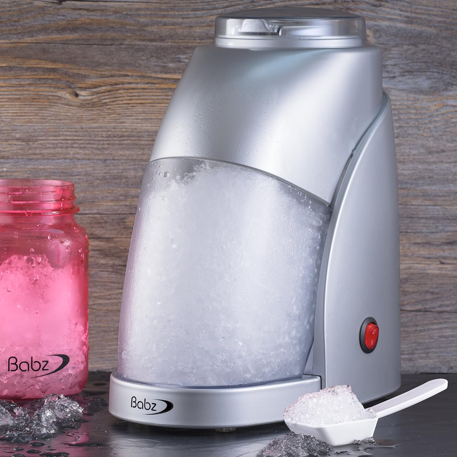 Babz Electric Ice Crusher with Scoop in Stunning Silver Colour Amazon