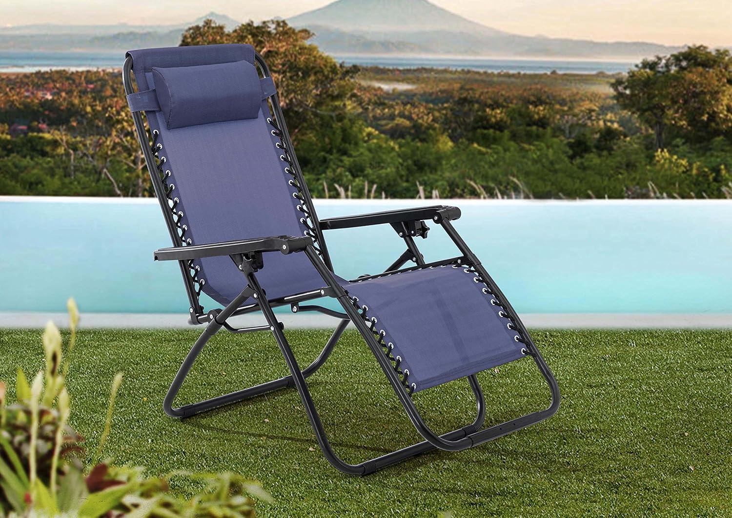 Zero Gravity Chair-Blue : Garden & Outdoor
