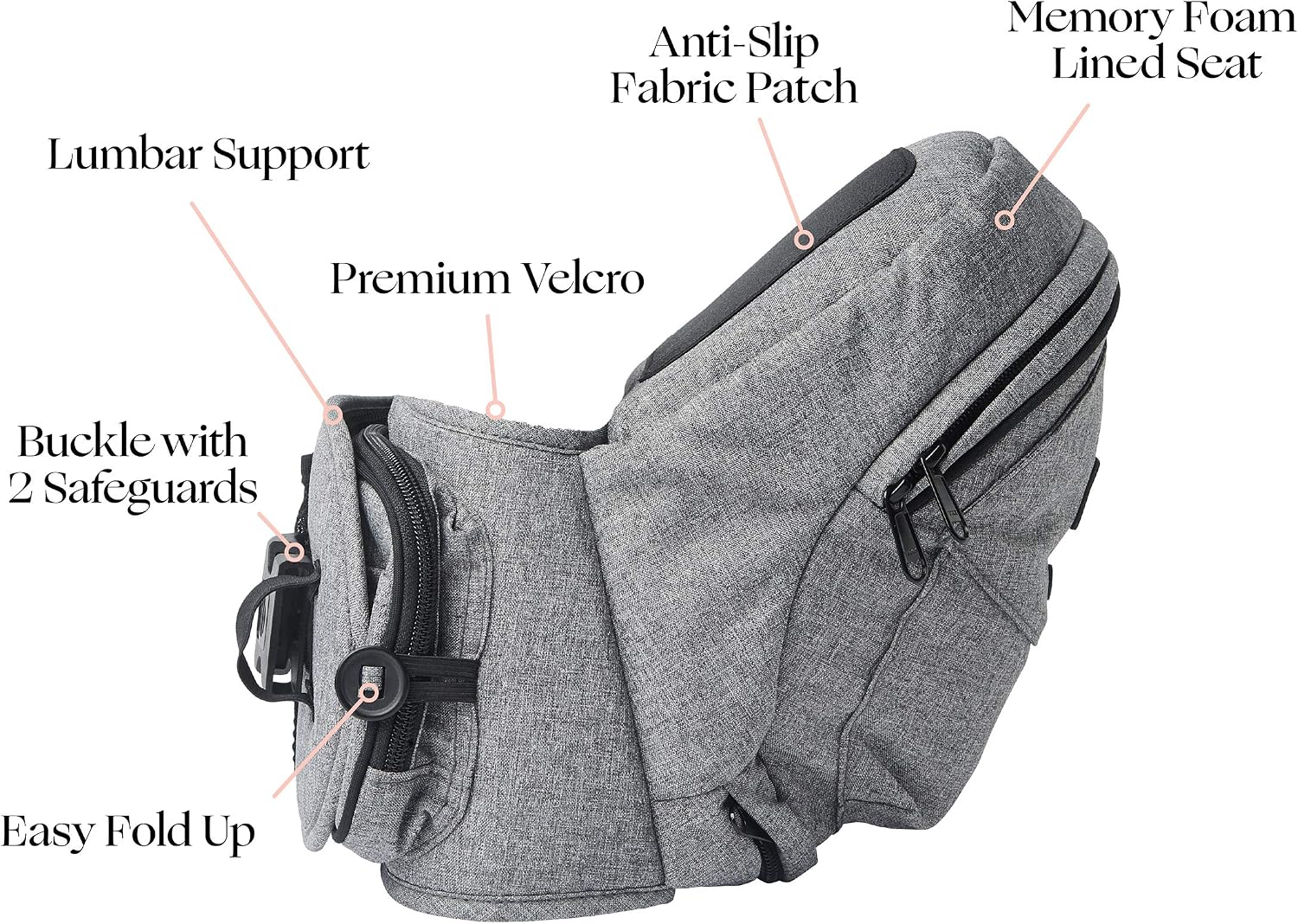 Tushbaby Hip Carrier for Babies & Toddlers (Grey), Safety-Certified - Image 5