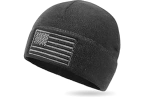 OUTDOOR SHAPING American Flag Fleece Watch Cap, USA Multi-Season Army Military Tactical Beanie, Winter Warm Beanie